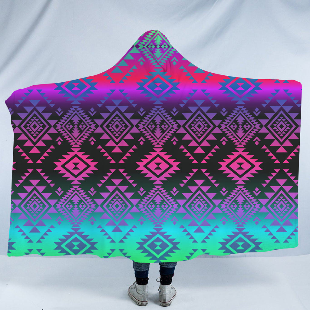 HDB003 Pattern Native American Design Hooded Blanket