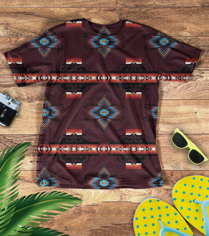 TS0011 Pattern Light Brown Native American 3D T-Shirt