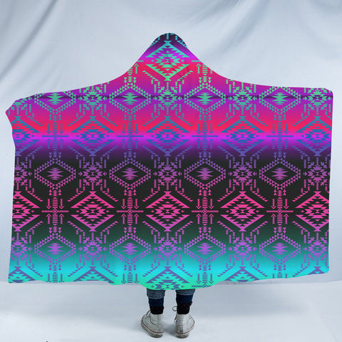 HDB002 Pattern Native American Design Hooded Blanket