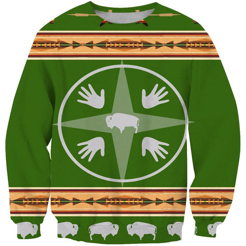 Medicine Wheels Bisons Native American 3D Sweatshirt