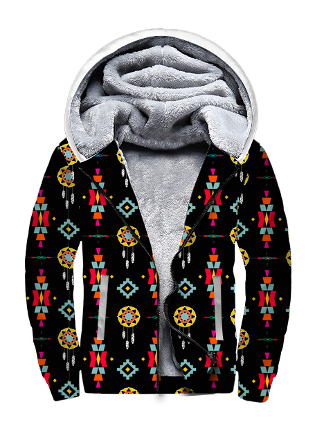 SFH0016 Pattern Black Native American 3D Fleece Hoodie