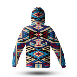 GB-NAT00113 Pink Blue Native Tribes Native American 3D Hoodie With Mask