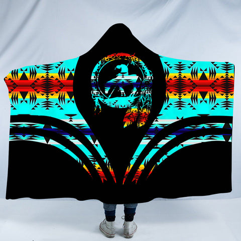 HDB00115 Pattern Native American Design Hooded Blanket