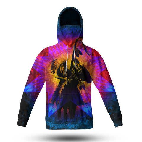 GB-NAT00097 New Native American Chief 3D Hoodie With Mask