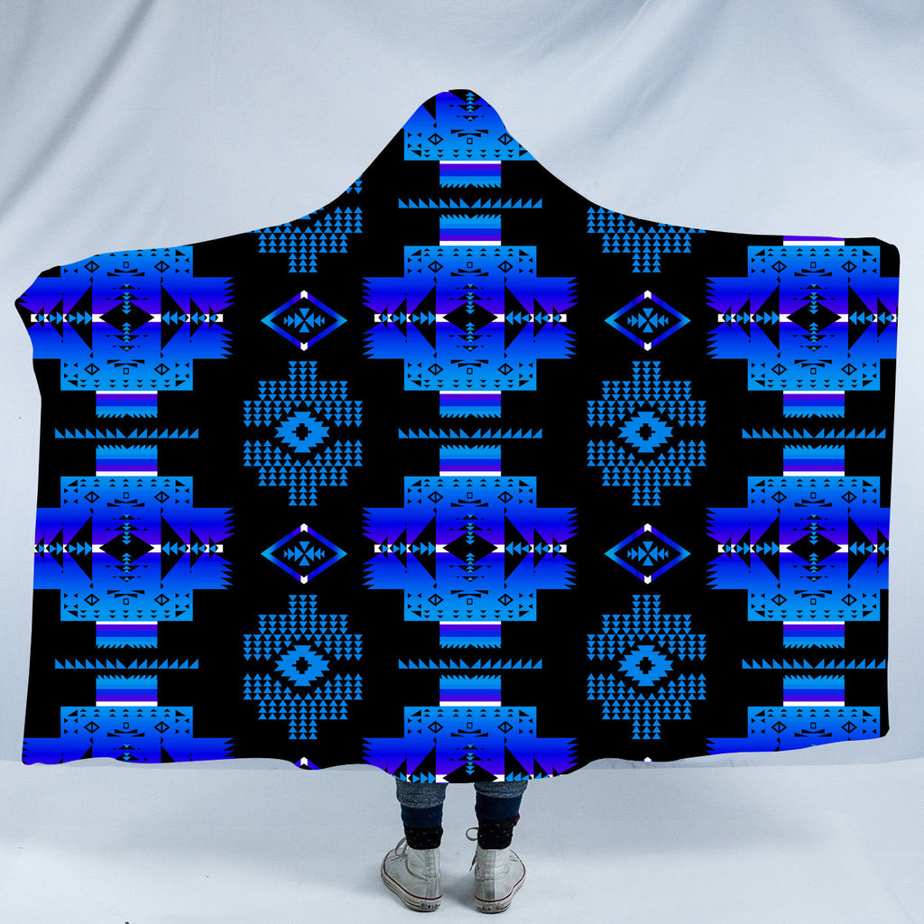 GB-NAT00720-02 Pattern Native American Design Hooded Blanket