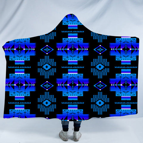 GB-NAT00720-02 Pattern Native American Design Hooded Blanket