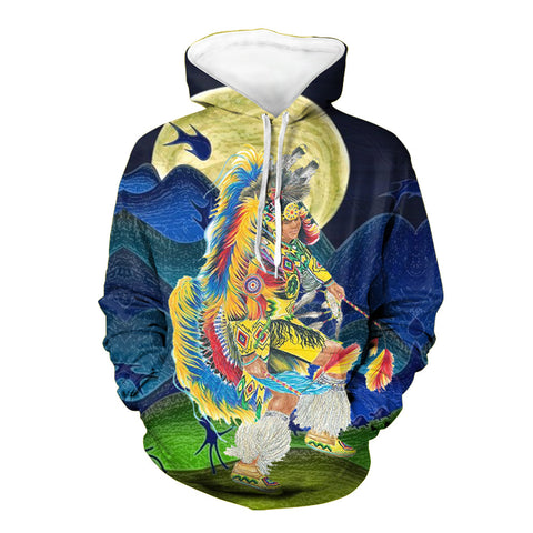 GB-NAT00326 Pow Wow Dancer Native American All Over Hoodie