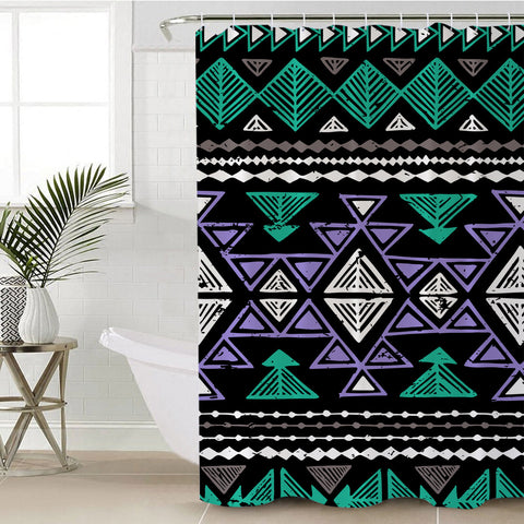 GB-NAT00578 Neon Color Tribal Shower Curtain
