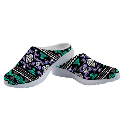 GB-NAT00578 Neon Color Tribal Mesh Slippers