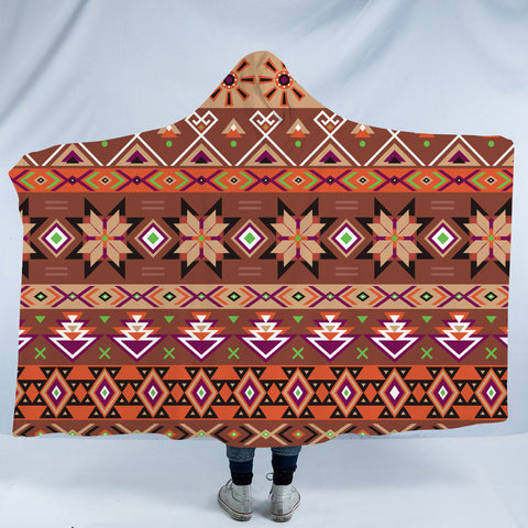 HDB016 Pattern Native American Design Hooded Blanket