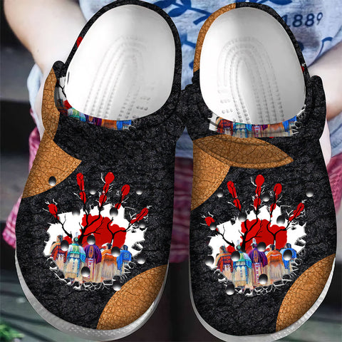 GB-NAT00624-01 Native American Indigenous  Crocs Clogs Shoes