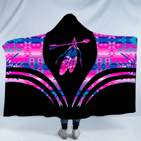 HDB00109 Pattern Native American Design Hooded Blanket