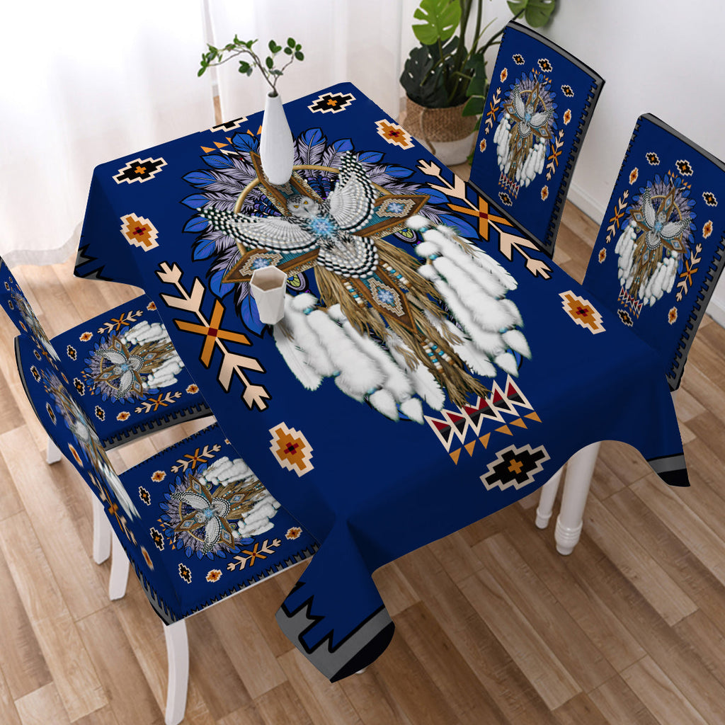 TB0001- Pattern Blue Headdress American Tablecloth