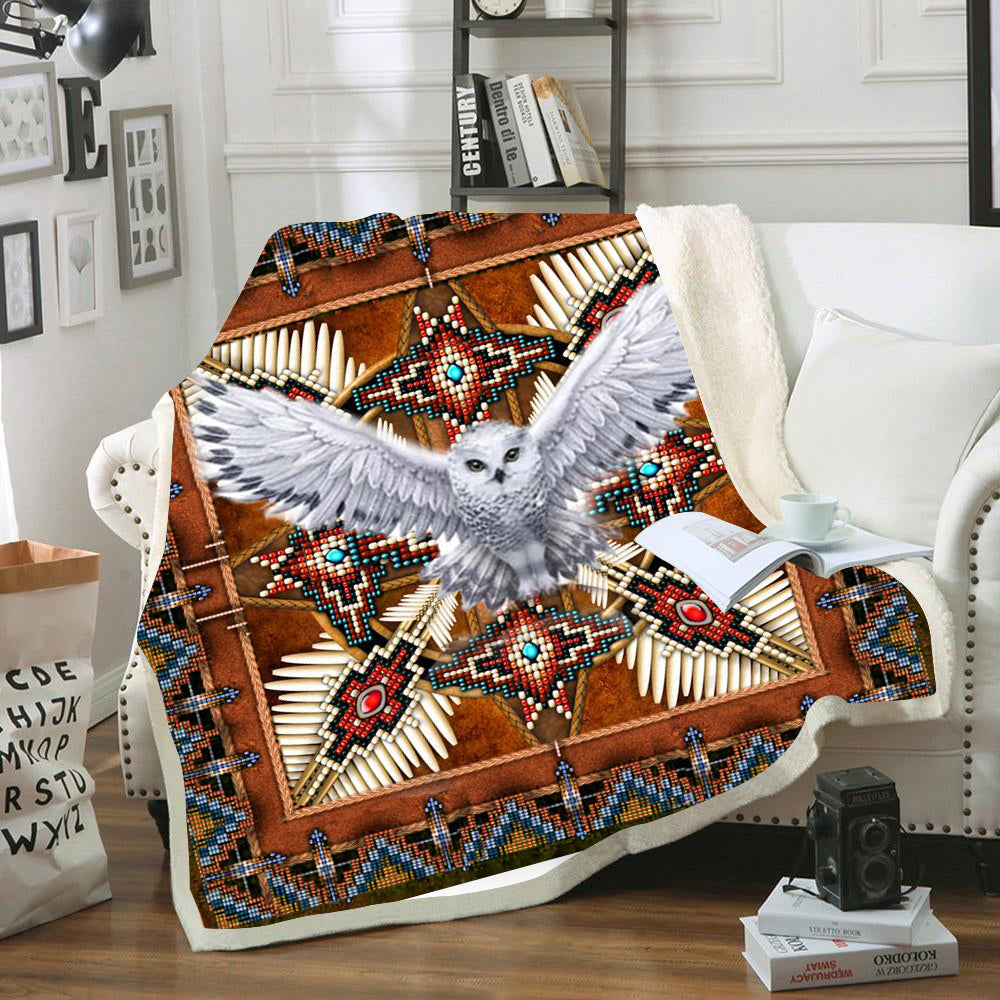 BLK0007 - Owl Red Pattern Mandala Blanket