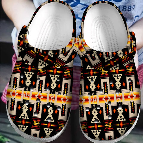 GB-NAT00062-01 Pattern Native American  Crocs Clogs Shoes