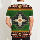 GB-NAT0001-01 Southwest Green Symbol Native American Polo T-Shirt 3D