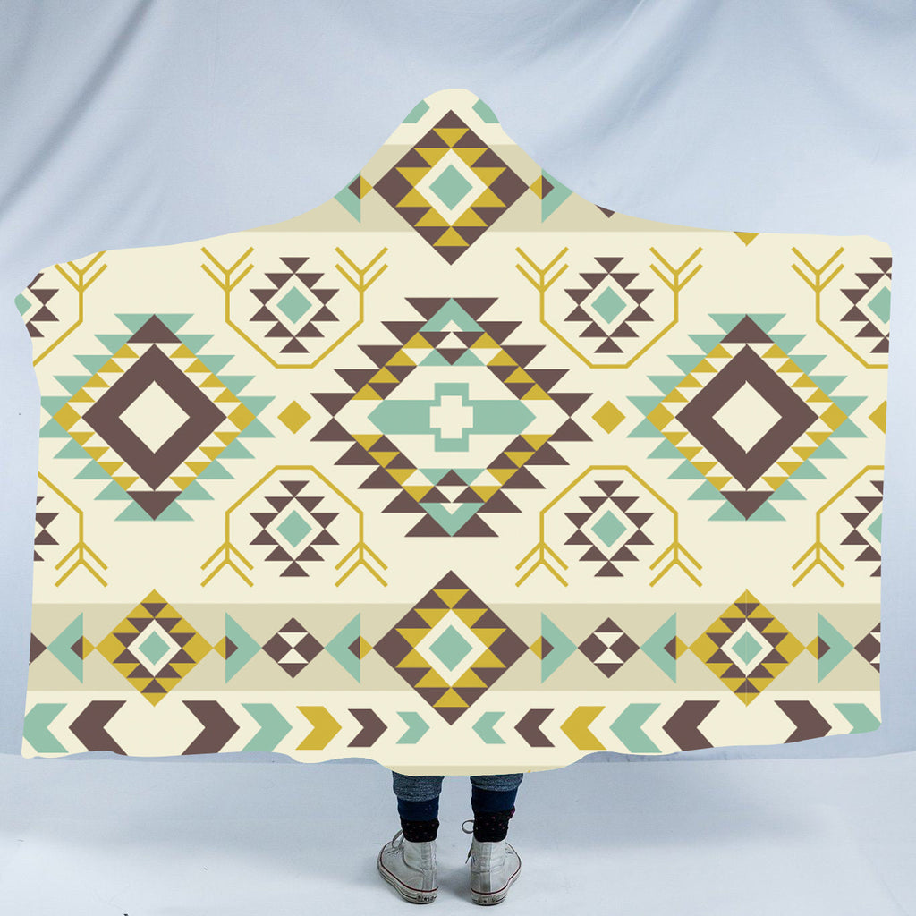 HDB038 Pattern Native American Design Hooded Blanket