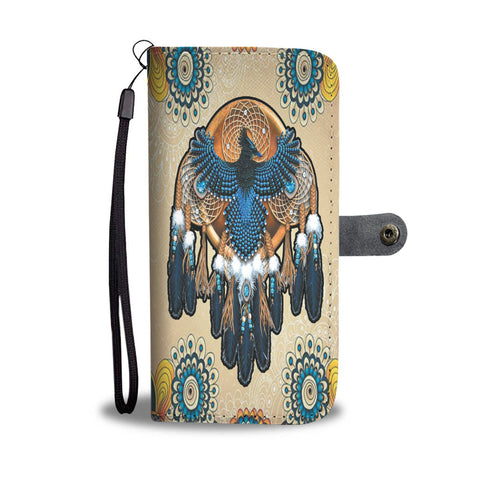 GB-NAT00131 Blue Thunderbird Native American Wallet Phone Case