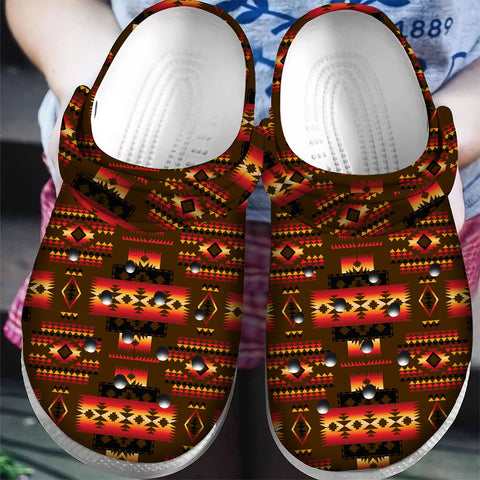 GB-NAT00046-08 Pattern Native American  Crocs Clogs Shoes