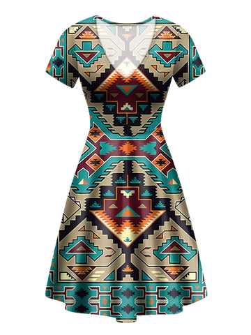 GB-NAT00016 Culture Design Neck Dress