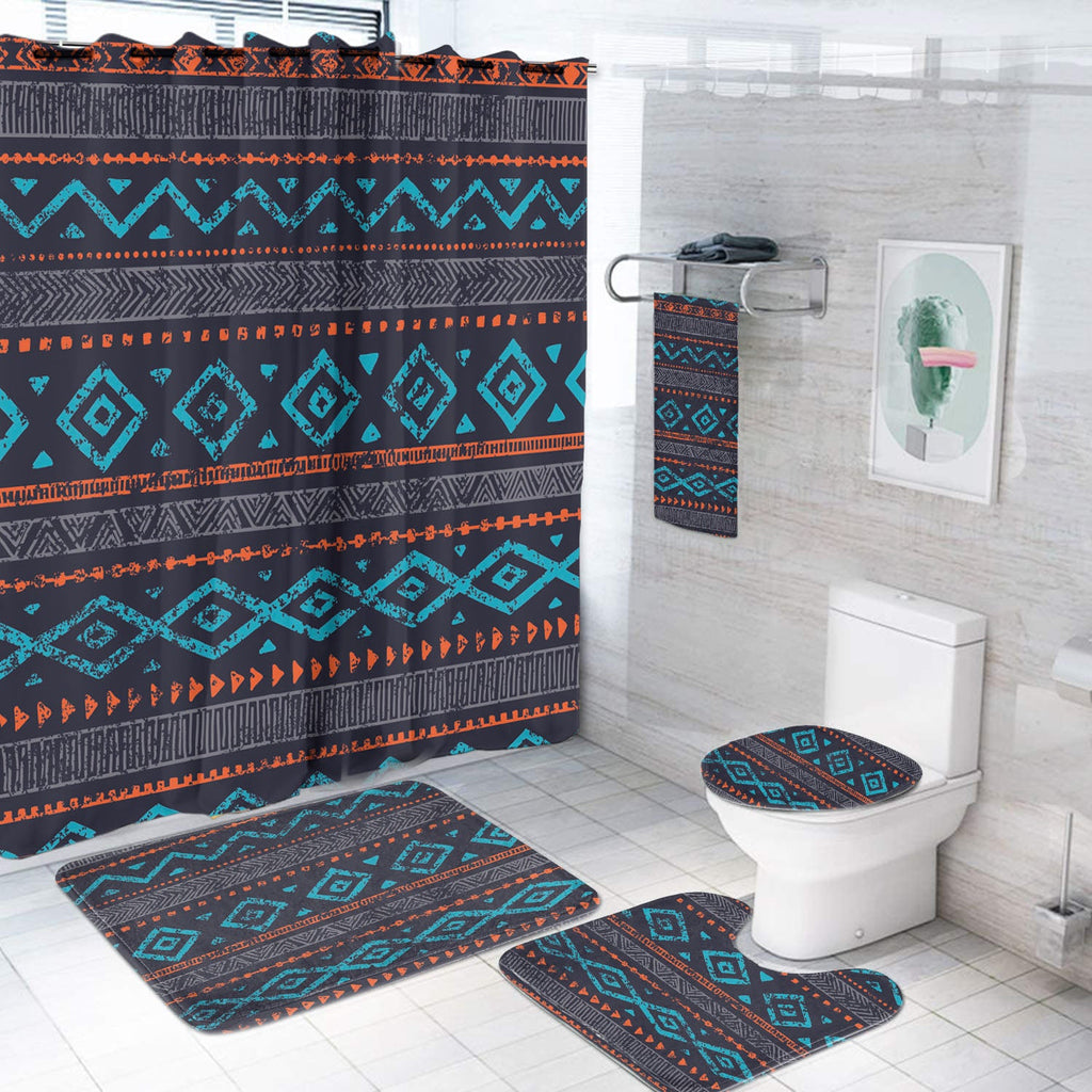 GB-NAT00598Seamless Ethnic Ornaments Bathroom set