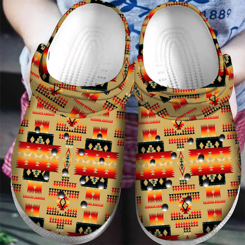 GB-NAT00046-15 Pattern Native American  Crocs Clogs Shoes