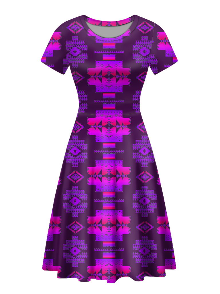GB-NAT00720-15 Native Tribes Pattern Round Neck Dress