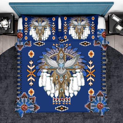 BDS-00032 Pattern Blue Headdress Bedding Set