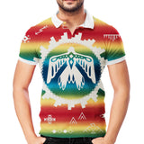 GB-NAT00077	Thunderbird Rainbow Native American Polo T-Shirt 3D