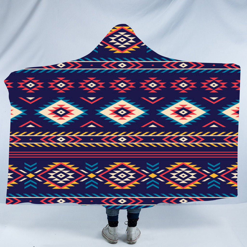HDB032 Pattern Native American Design Hooded Blanket
