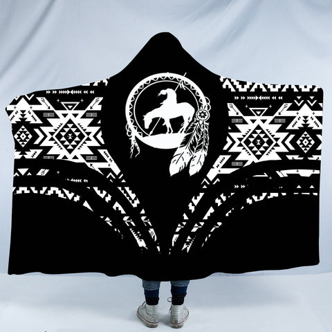 HDB0099 Pattern Native American Design Hooded Blanket