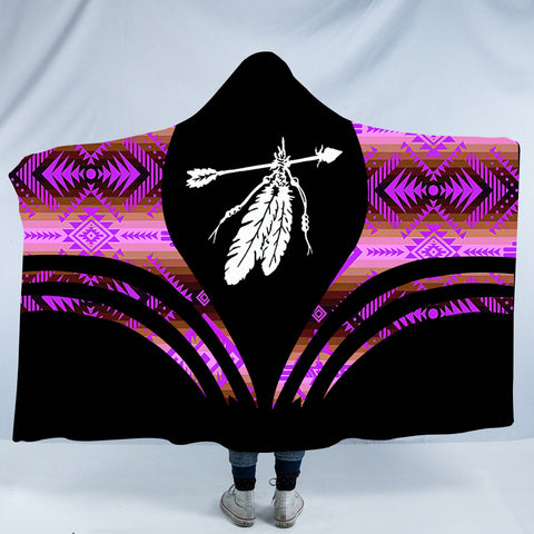 HDB0096 Pattern Native American Design Hooded Blanket