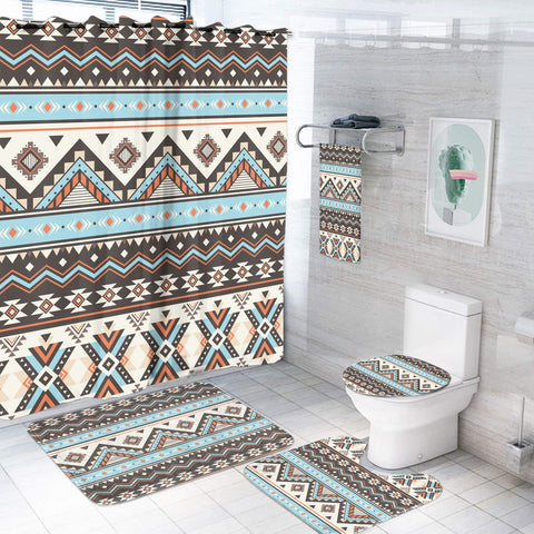 GB-NAT00604 Tribal Striped  Bathroom Set