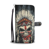 Skull Chief Native American Wallet Phone Case