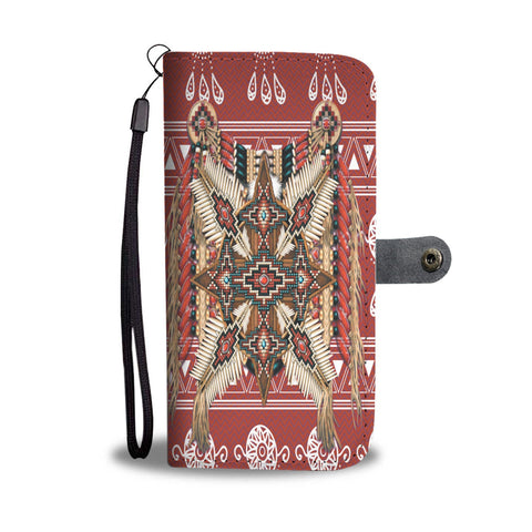 GB-NAT00365 Red Breastplate Dream Catcher Wallet Phone Case