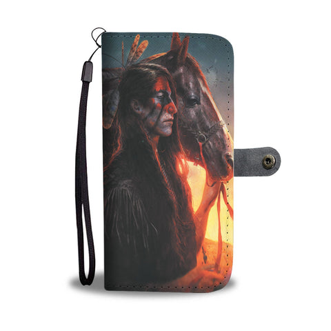 GB-NAT00364 Chief & Horse Native Wallet Phone Case
