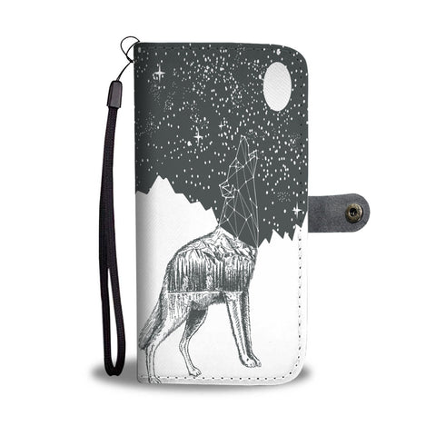 GB-NAT00388 Howling Wolf Galaxy Native Wallet Phone Case