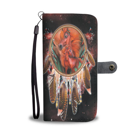 GB-NAT00390 Horse Red Galaxy Native Wallet Phone Case