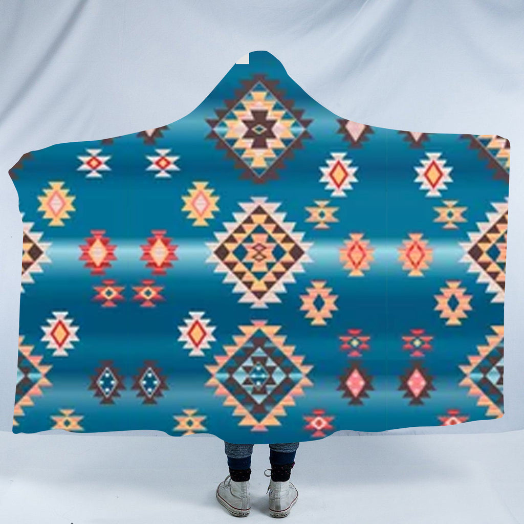 HDB026 Pattern Native American Design Hooded Blanket