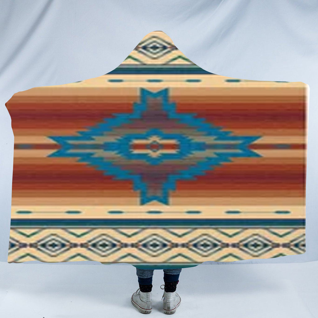 HDB025 Pattern Native American Design Hooded Blanket