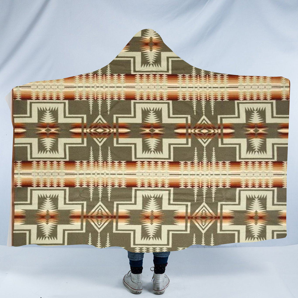HDB023 Pattern Native American Design Hooded Blanket