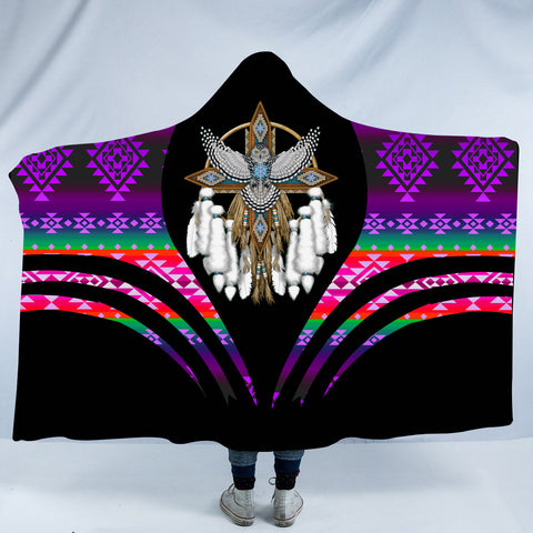 HDB00136 Pattern Native American Design Hooded Blanket