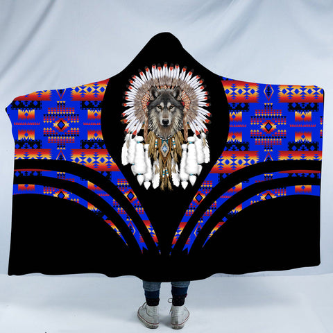 HDB00134 Pattern Native American Design Hooded Blanket