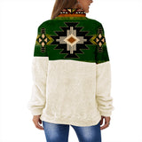 GB-NAT0001 Southwest Green Symbol Native American Collar Sweatshirt