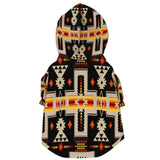 Black Tribe Border Native American Fashion Dog Zip-Up Hoodie