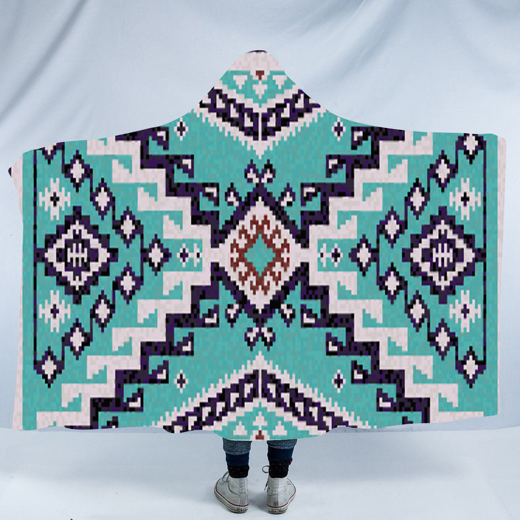 HDB054 Pattern Native American Design Hooded Blanket
