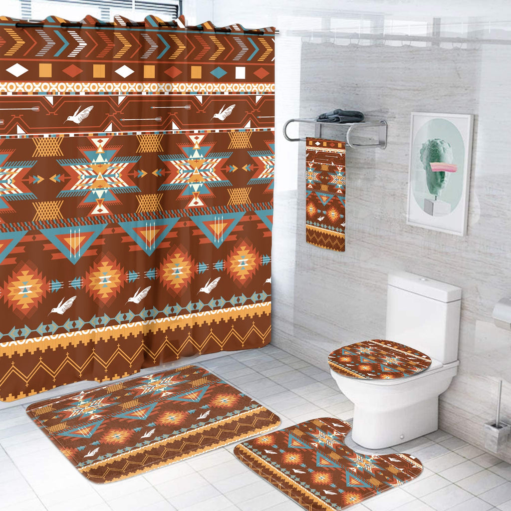 GB-NAT00576 Pattern Color Orange Bathroom Set