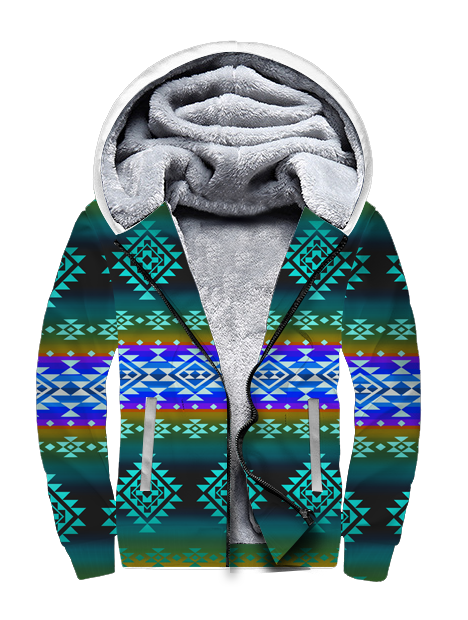 SFH0018 Blue Light Pattern Native 3D Fleece Hoodie