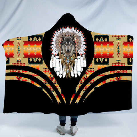 HDB00123 Pattern Native American Design Hooded Blanket