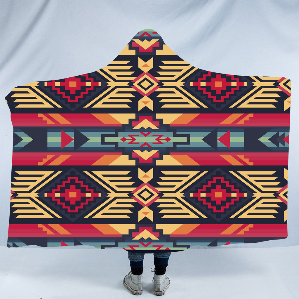 HDB049 Pattern Native American Design Hooded Blanket